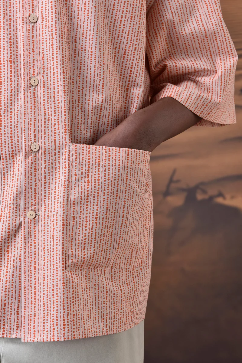Genes Lecoanet Hemant  Beige DotÂ Pattern Shirt for Men | Best Price UAE
